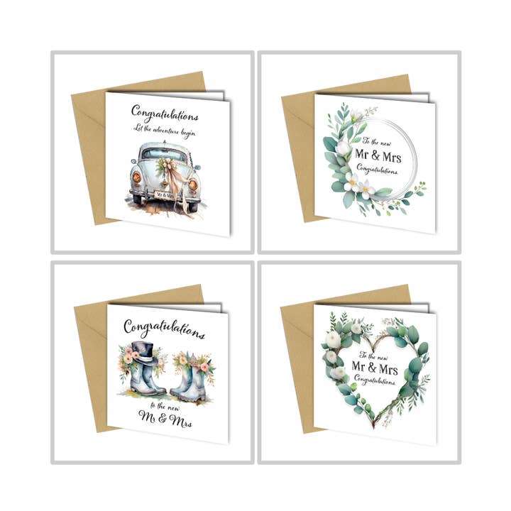 #1686 Lad Eventyret Begynde Bryllupskort for engroshandel hos Close to the Bone Greeting Cards and Gifts