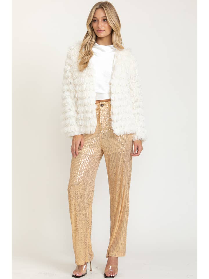 Cloud Ten - Wholesale Jacket - Women's - CJ8439 - FAUX FUR SHAG JACKET