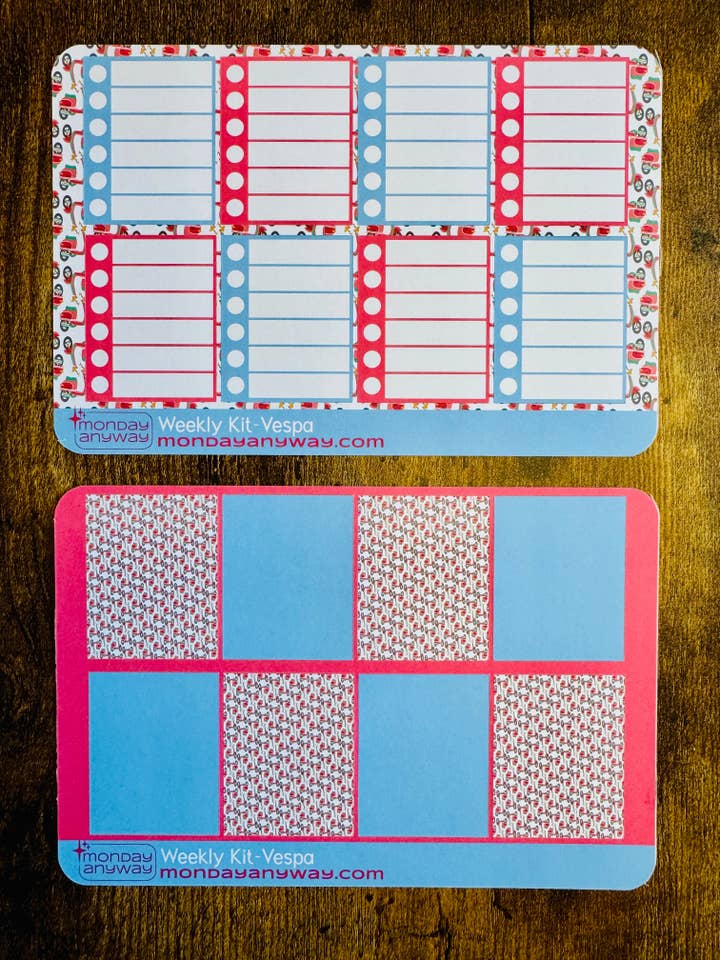 Vespa Weekly Sticker Sheet Kit for wholesale by Monday Anyway