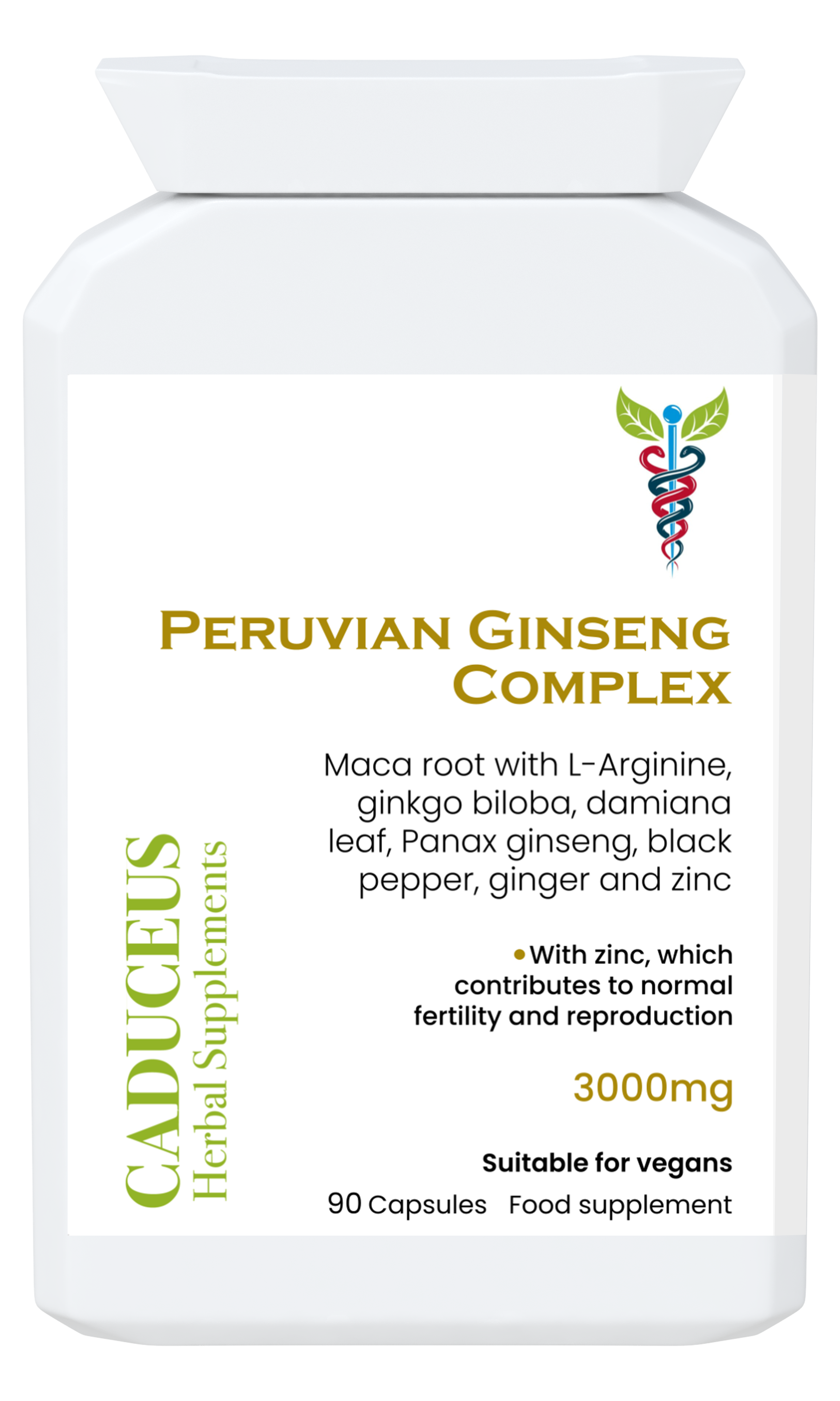 CADUCEUS kruidenapotheek - Vente Supplément oral/vitamine - Complexe de Ginseng Péruvien 90 capsules4