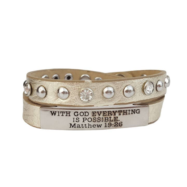 Axesoria West - Wholesale Bangle Bracelet - Prepack of 3 : Double wrap Bracelet w. Bible Verses1