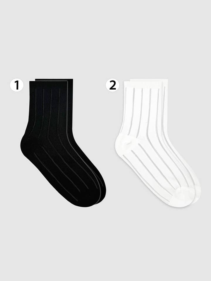 Calzini Crew Semi Sheer Line da donna per la vendita all'ingrosso da parte di 7DAYSSOCKS