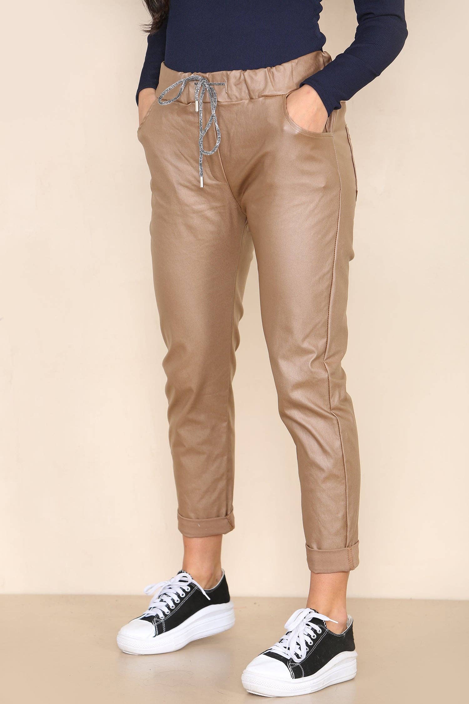 Kurt Muller – Engroshandel Bukser - Dame – Læderlook PU magicbukser0