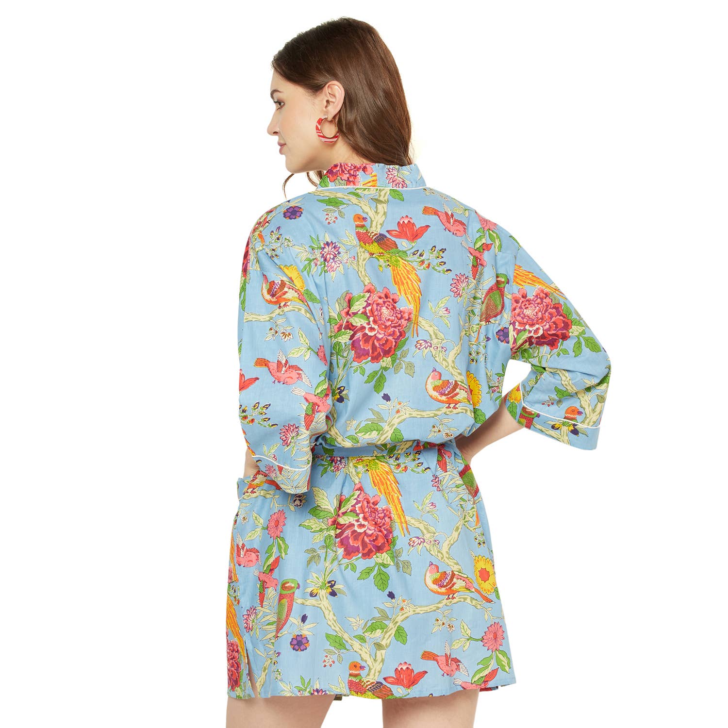 Linen Connections - Wholesale Robe - Women's - Kimono Cotton Kimono Bathrobe Frida Valentines Day GiftBird7