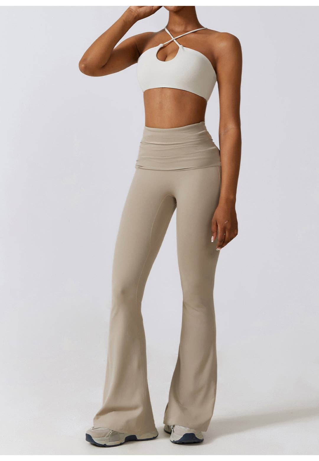 Active by Anna-Kaci - Wholesale Athletic/Lounge Leggings - Women's - Shirred High Waist Flared Leggings13