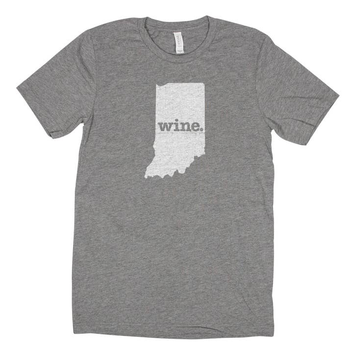 wine. Men's Unisex T-Shirt - Indiana for wholesale by Home State Apparel