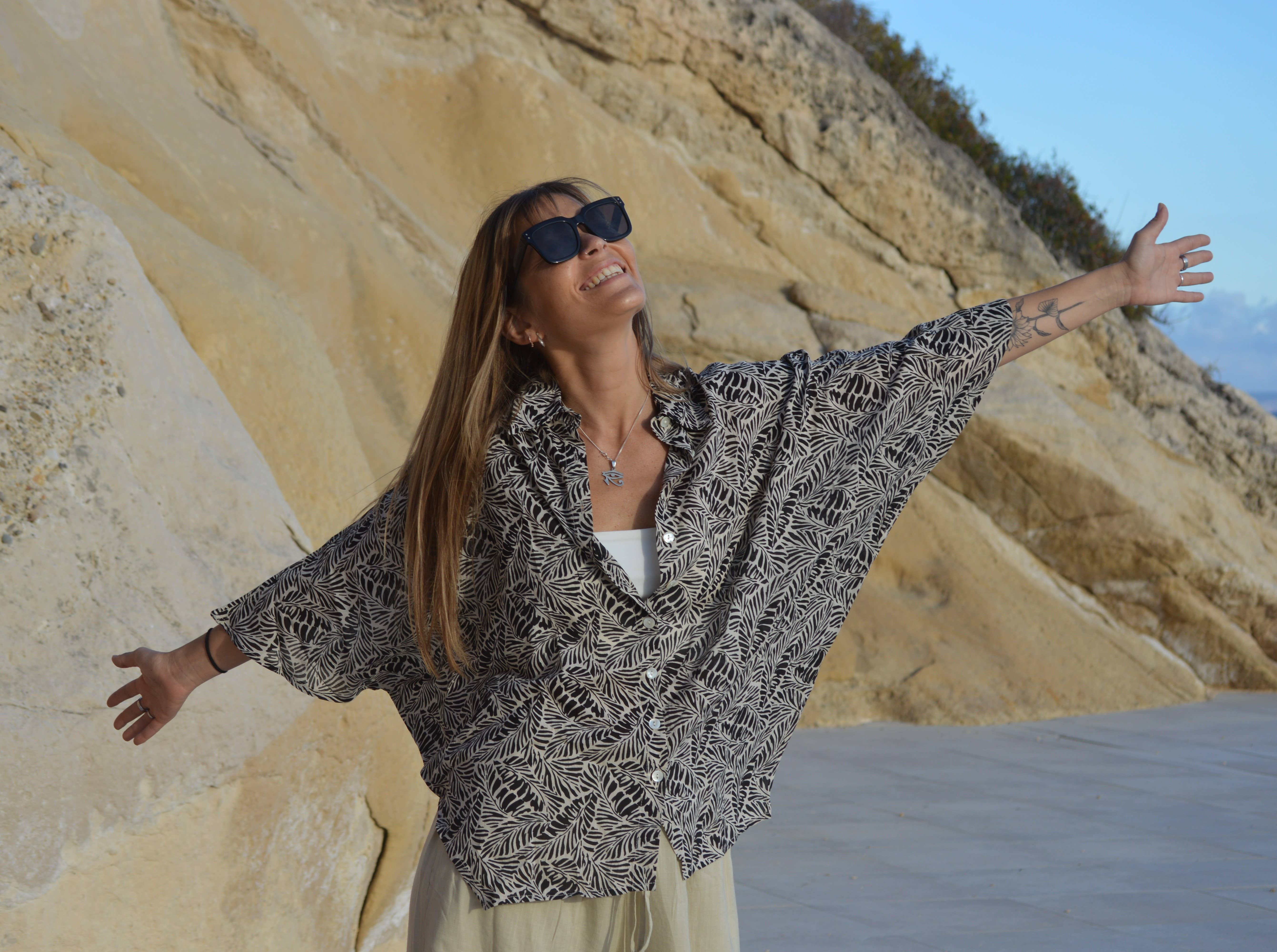 Mandala by Mallorca - Wholesale Button Down Shirt - Women's - BUTTERFLY SHIRT5