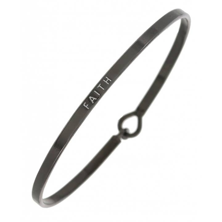 0011 PREMIERE - Wholesale Bangle Bracelet - FR2674 FAITH_3mm Inspired Message Engraved Bangle6