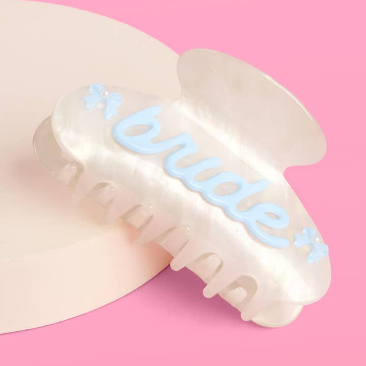 xo, Fetti - Wholesale Hair Clip - Women's - Something Blue Bride Clip - pearl acrylic claw clip5