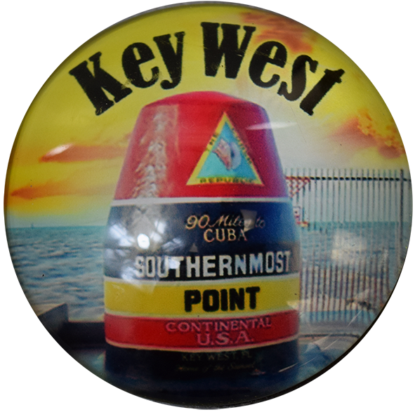 Sea Creations - Wholesale Magnet - Key West Southern Point  Glass Magnet 50mm0