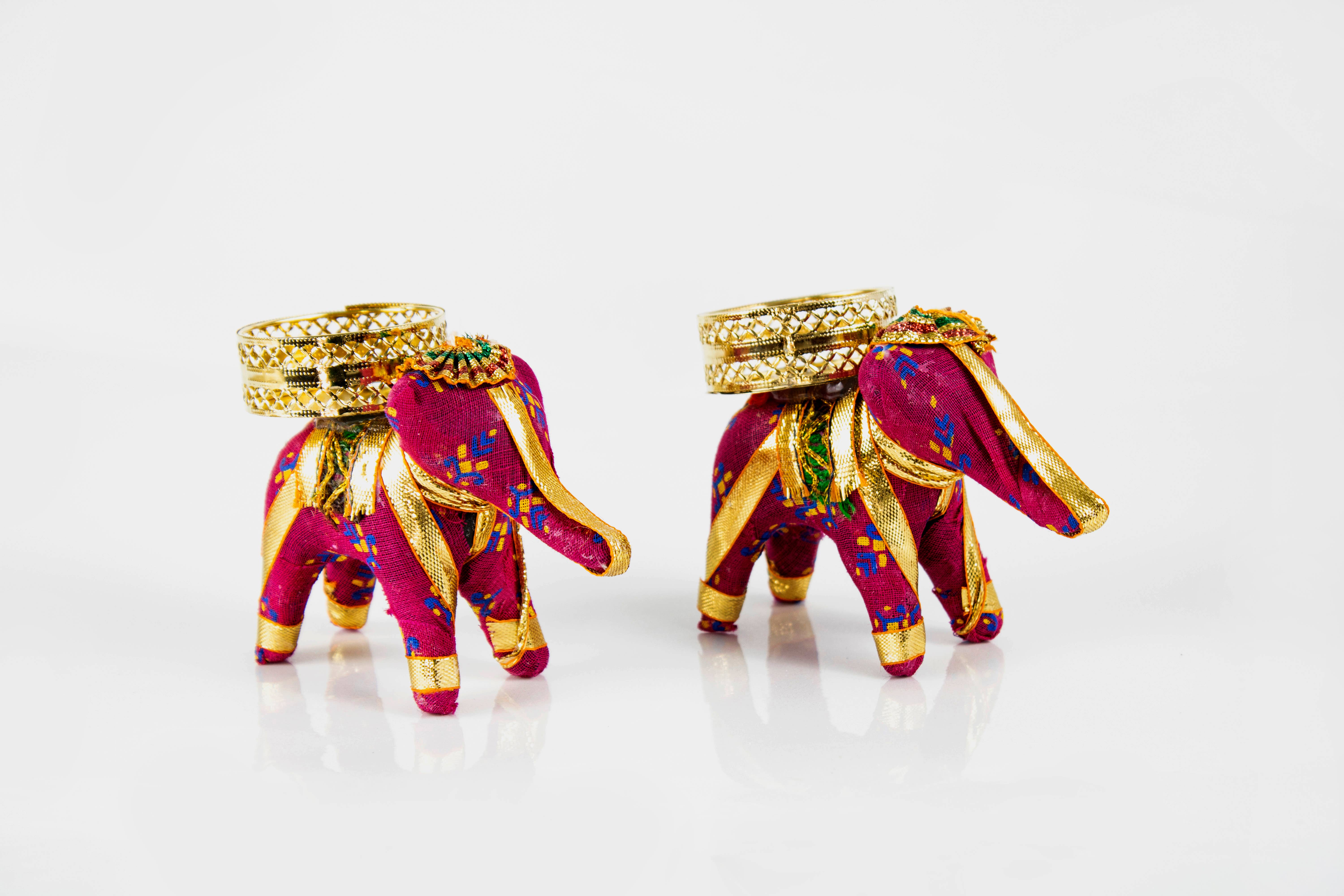 El'Cobre-Ecozonelifestyle - Venta al por mayor Candelabros - Set de 2 portavelas artesanales en forma de elefante para vela tealight2