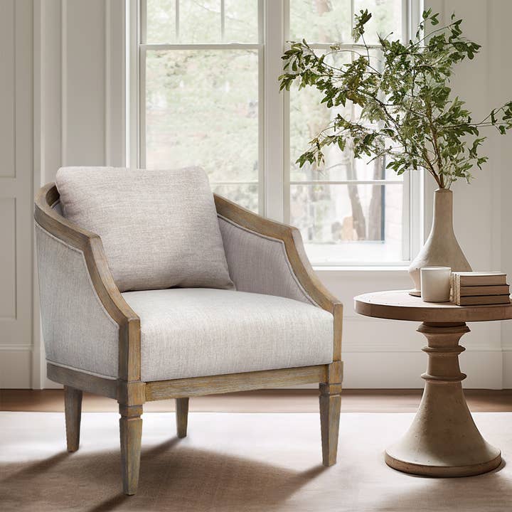 Olliix - Wholesale Chair - Traditional Style Curved Back Accent Chair, Natural *
