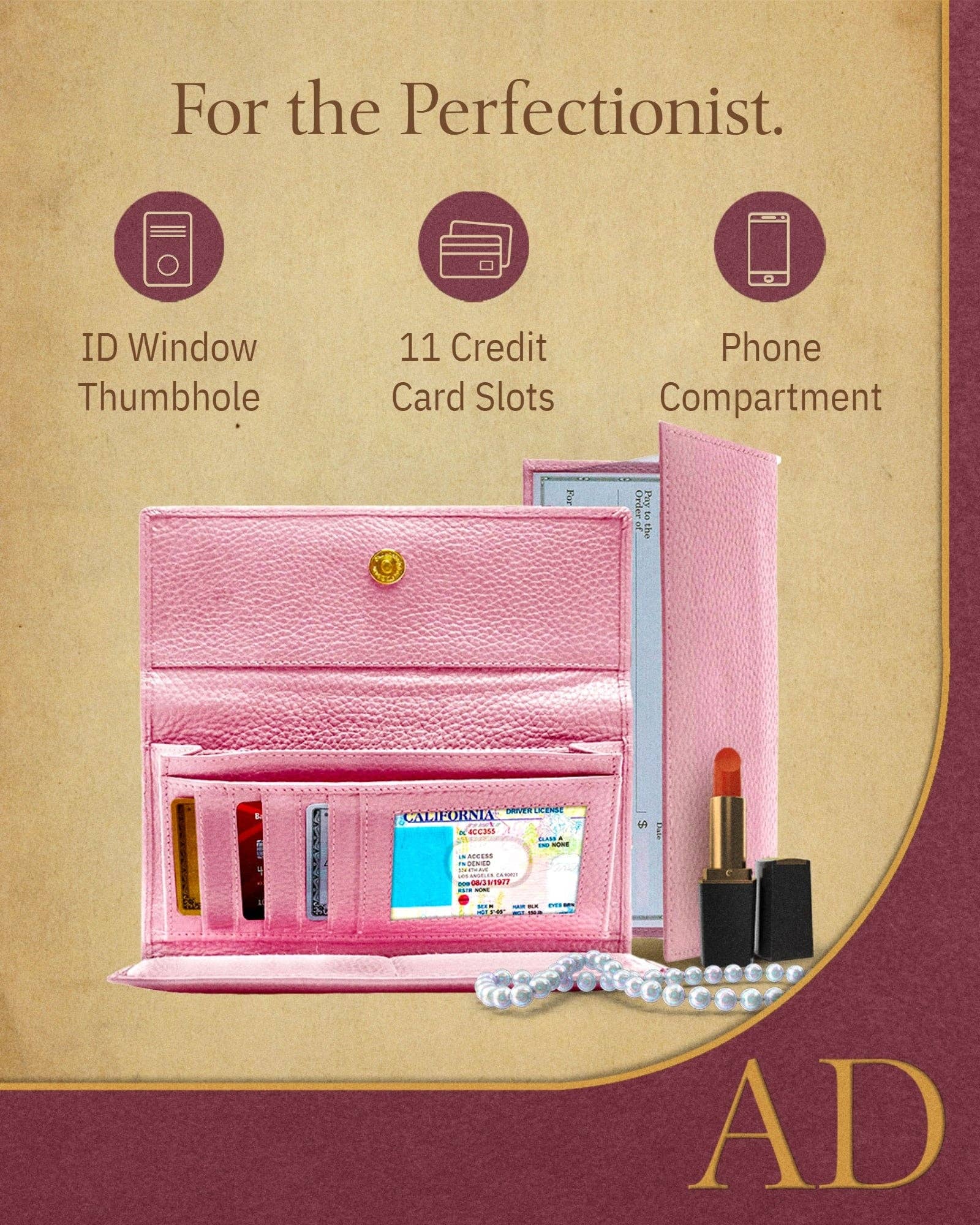 Access Denied Accessories - Wholesale Wallet - Women's - Trifold Clutch RFID Wallets For Women With Checkbook Holder37