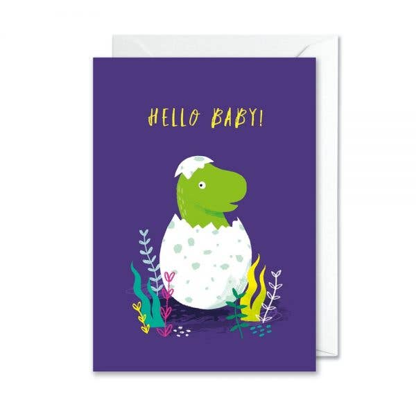 Middle Mouse - Wholesale Baby Card - Hello Baby Dinosaur card
