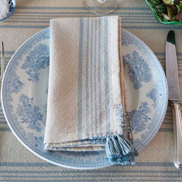 Weaver Green – wholesale Middags- och tygservett – Antibes Sky Blue Servetter (4-pack)0