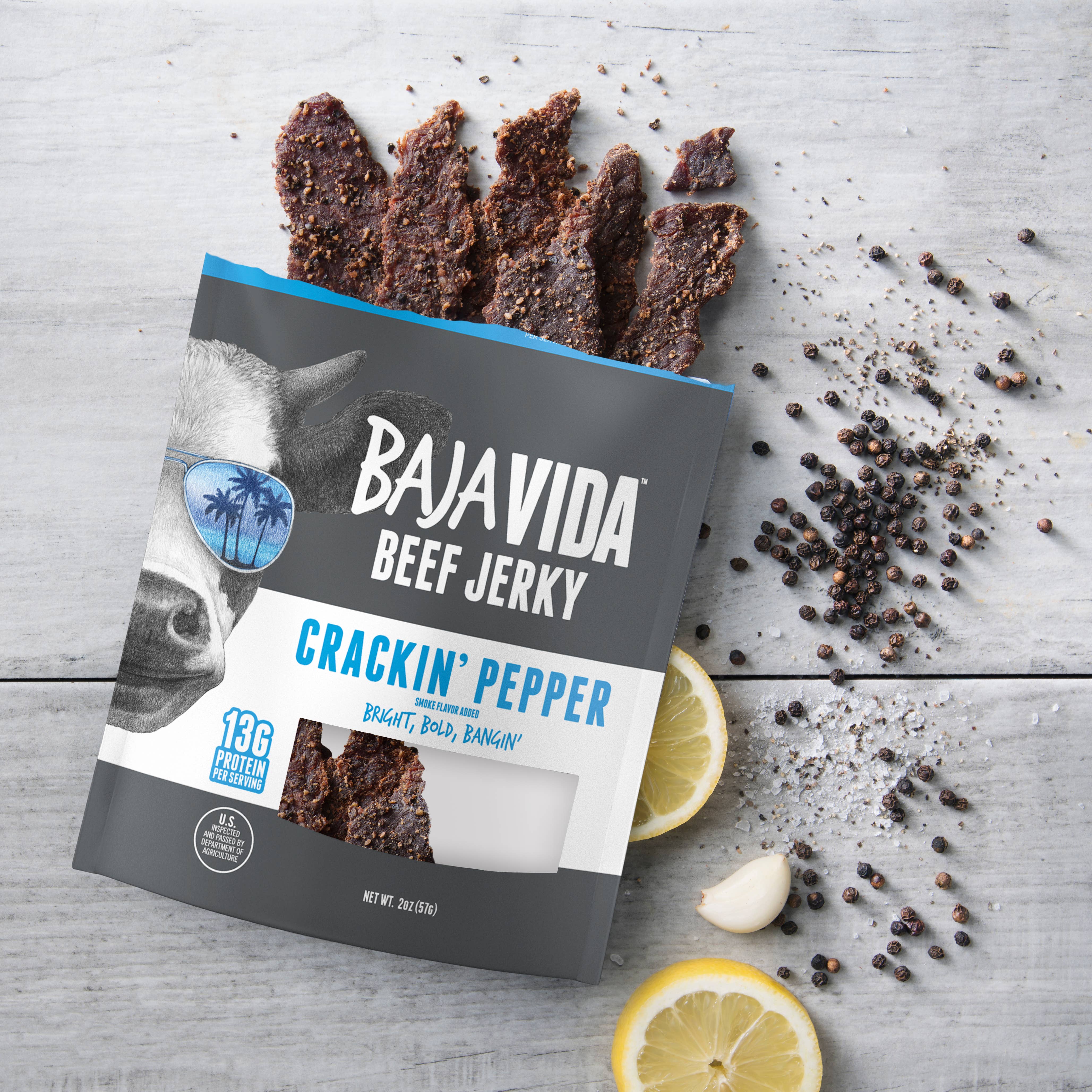 Baja Vida Snacks - Vente Viande séchée - Baja Vida Beef Jerky - Zéro Sucre Poivre Craquant4