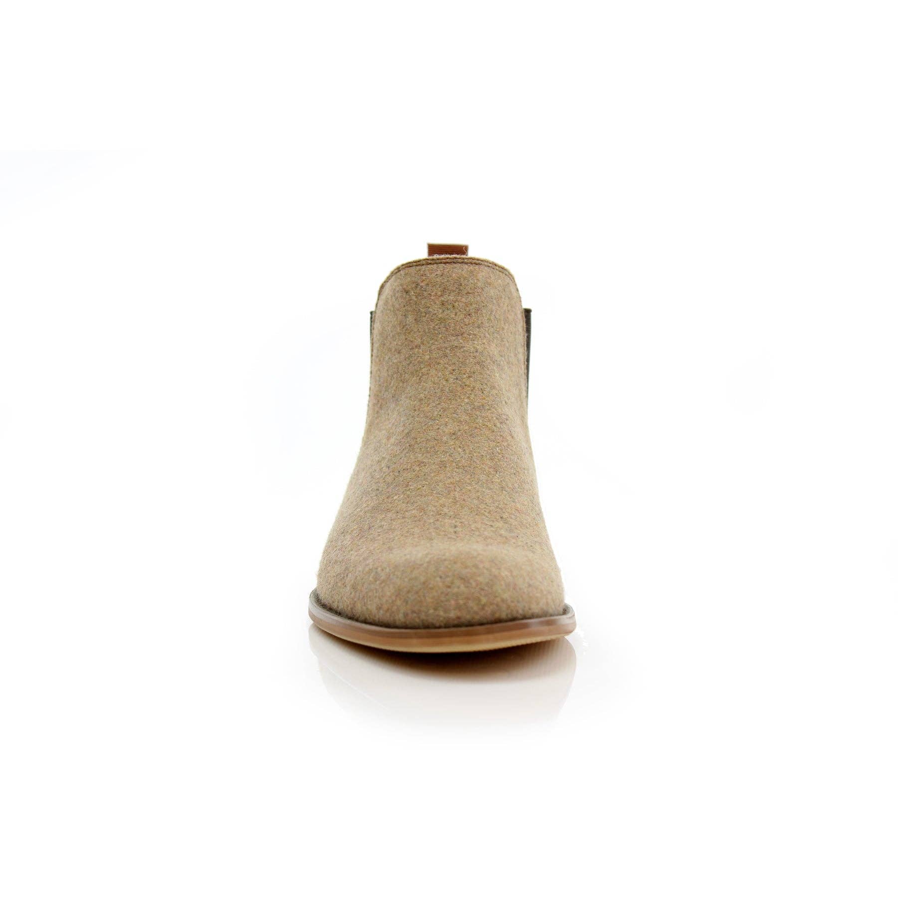 Camel Beige Barrett Polar Fox Men's Wool Chelsea Boots for wholesale on Faire2