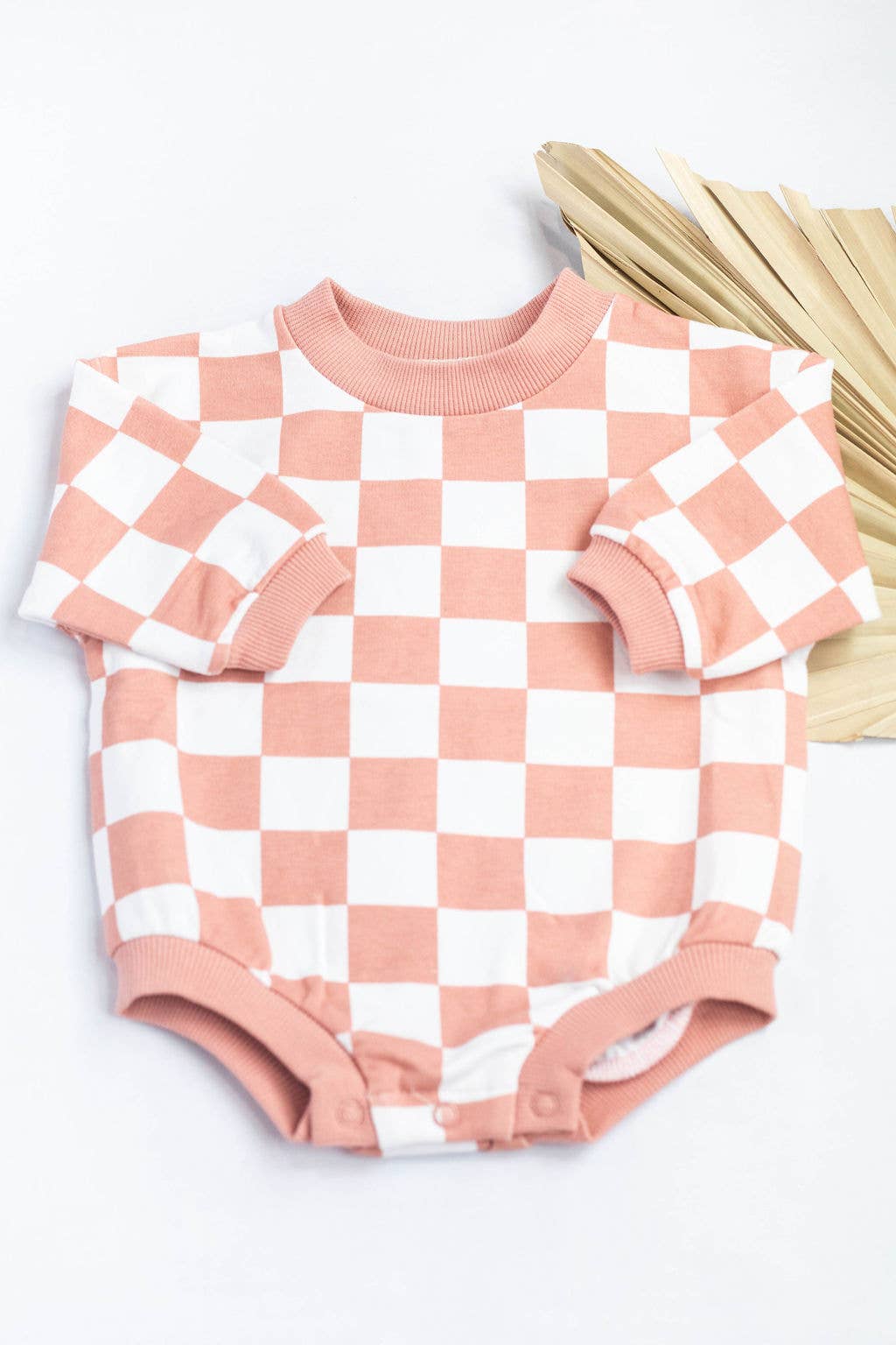 Little Organic Co – wholesale Bodysuit (non-footed) – Baby – Oversized organic checkered - Bubble Baby Romper1