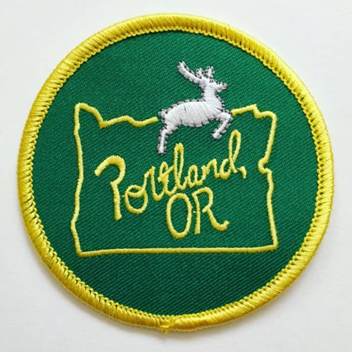 White Stag Portland Oregon Iron On Patch Souvenir for wholesale by Made by Nilina