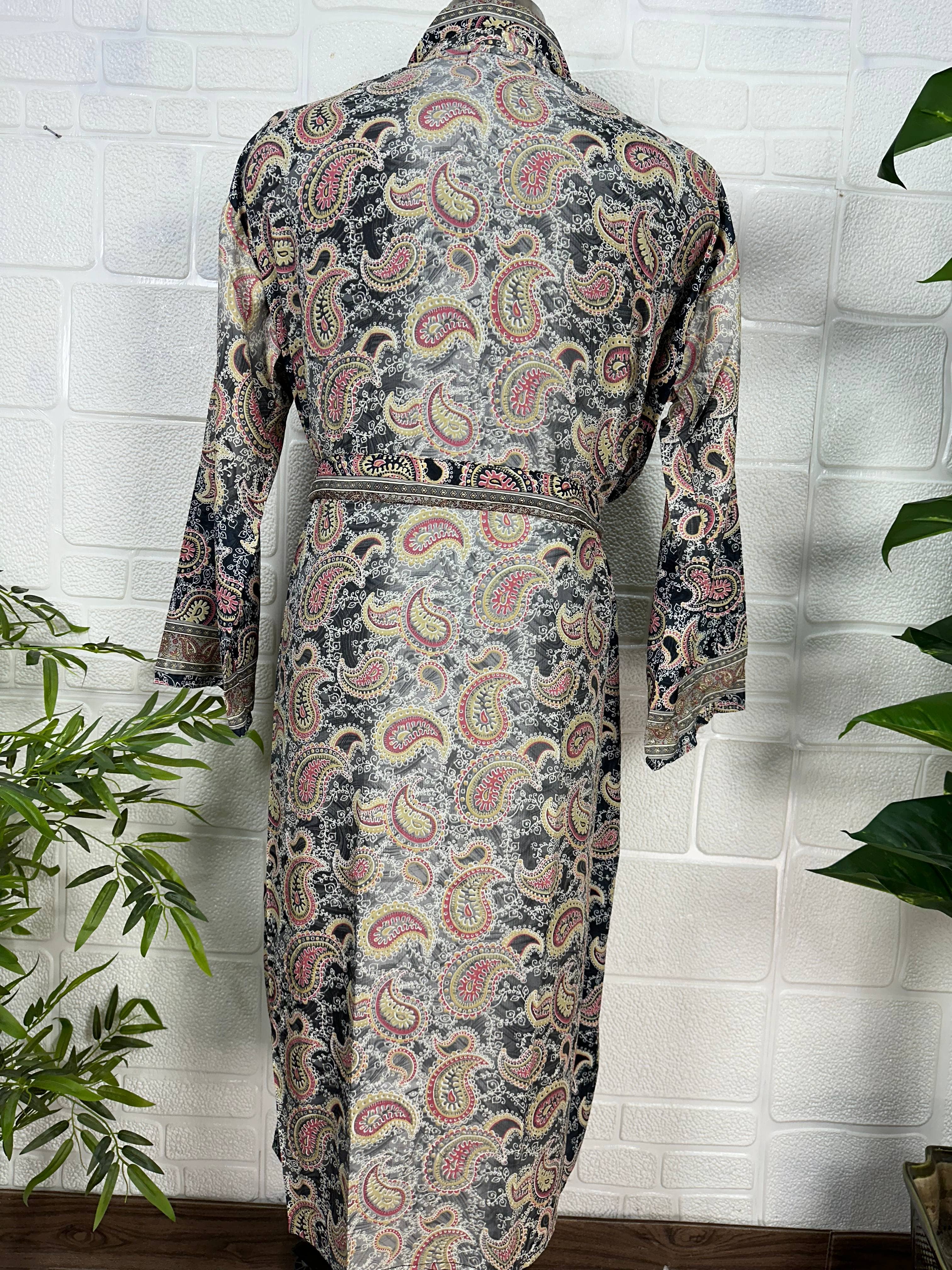 The Eastern Loom - Wholesale Robe - Men's - Men Silk Blend Kimono Robe, Dressing Gown for Man Bathrobe5