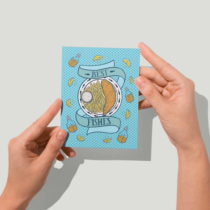 Best Fishes Card - NEW COLOUR! for wholesale by Carabara Designs
