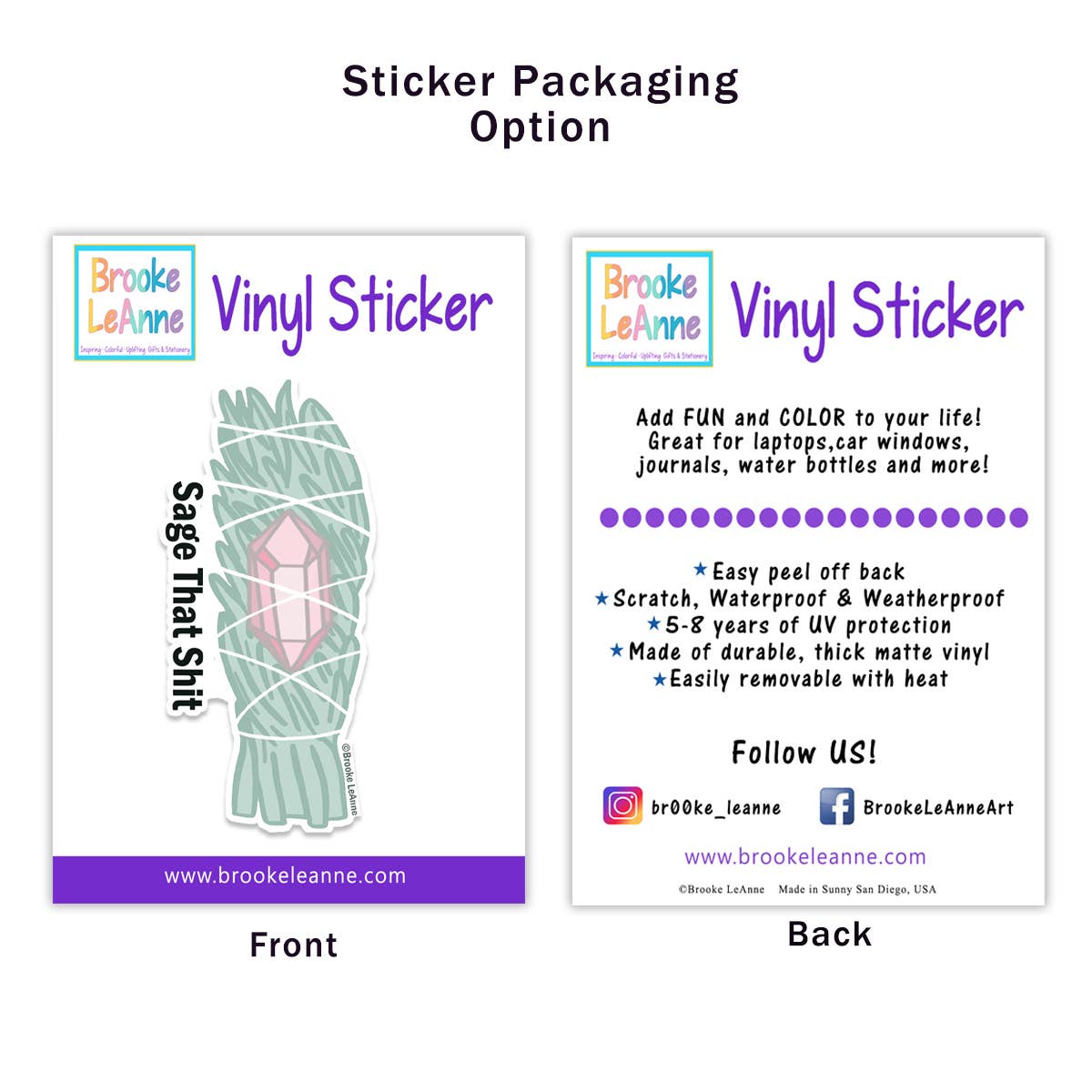 Brooke LeAnne – Großhandel Aufkleber – Sage That Vinyl-Aufkleber4