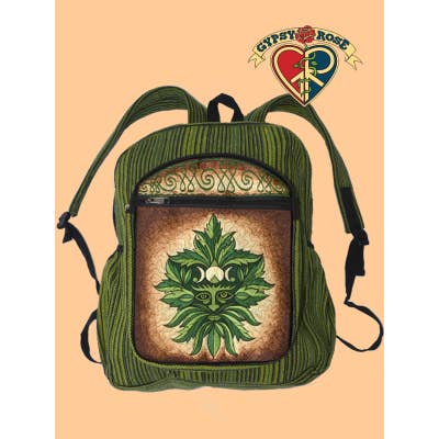 Gypsy Rose - Wholesale Backpack - Women's - Green Man Hand Embroidered Gheri Backpack