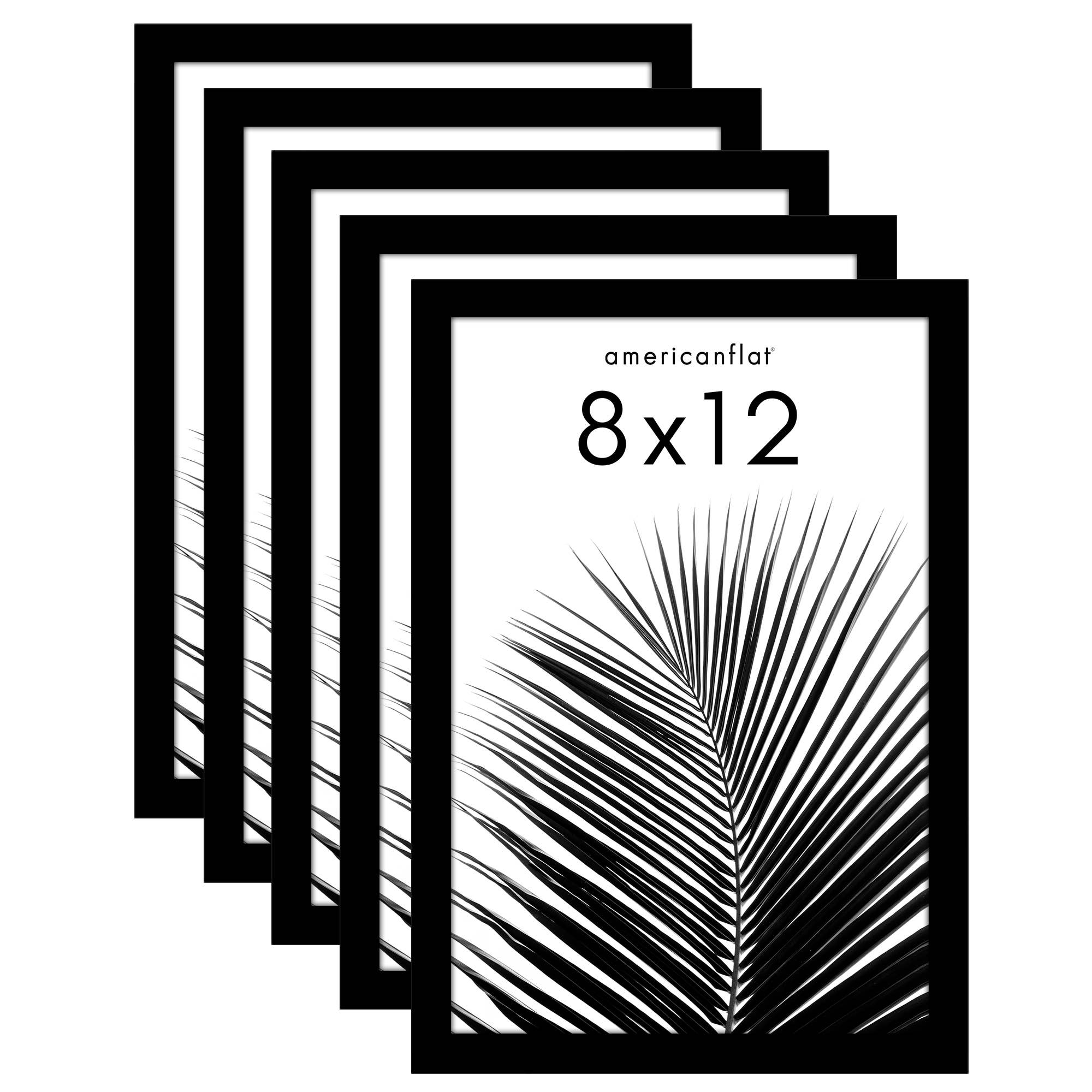 Americanflat - Wholesale Picture Frame - Americanflat 5 Pack Picture Frames With Mat Plexiglass Cover156