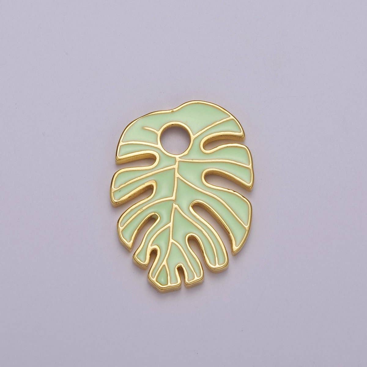 Aim Eternal - Wholesale Individual Charm/Pendant - Colorful Enamel Tropical Monstera Leaf Plant Charm Necklace Bracelet Earring Pendant Gold Filled Leaf Nature Charm Large Leaf Charm M-790 - M-80011