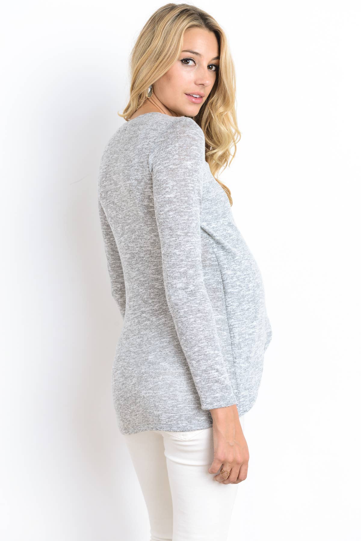 Hello Miz - Venta al por mayor Camiseta de lactancia - Top de maternidad y lactancia de manga larga bajo tulipán2