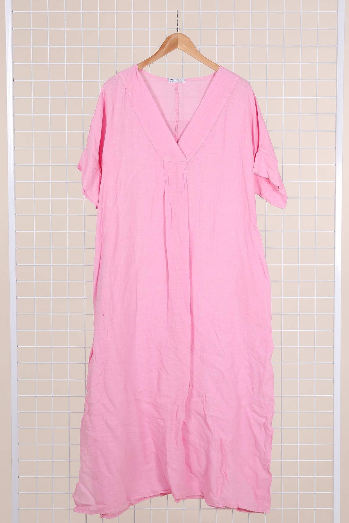 la maison des fibres naturelles - Wholesale Dress - Women's - Long dress v-neck 62733 100% linen28