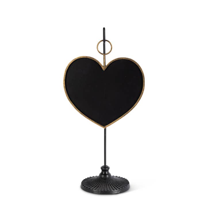Discount Metal Hanging Heart Chalkboard. -- PKG: Lone Elm Ha for wholesale by The Gerson Companies