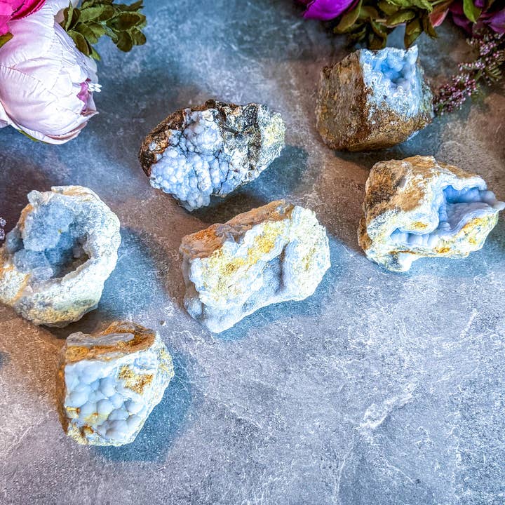 Mandala Gems - Wholesale Spiritual Stone/Crystal - Large Raw Blue Chalcedony, Ethically Sourced Crystals