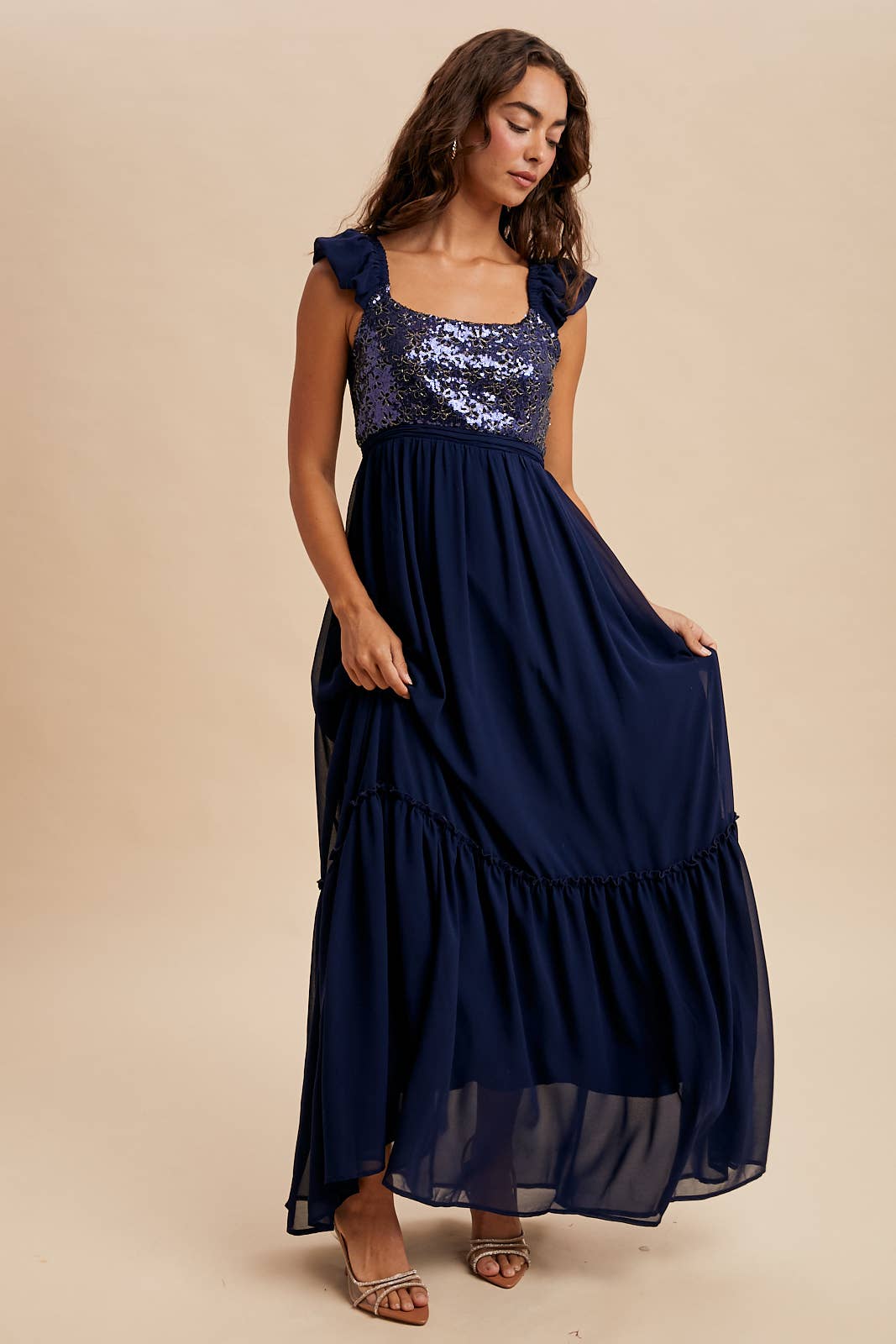 In Loom - Vendita all'ingrosso Vestito - Donna - ABITO MAXI CON PAILLETTES A CONTRASTO PER LE VACANZE7