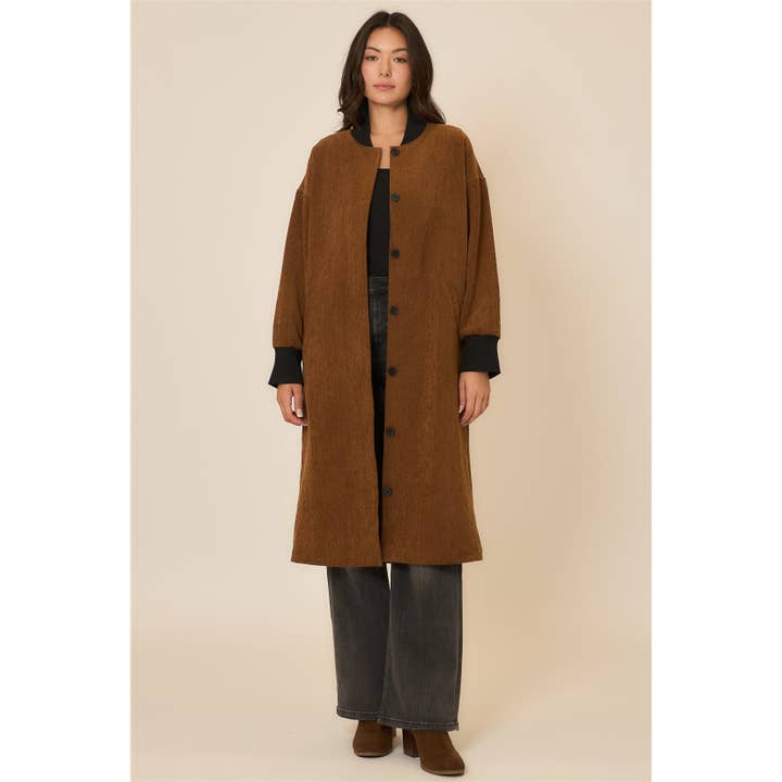 Cozy Casual, Inc. - Wholesale Coat - Women's - Corduroy Button Up Long Coat 9