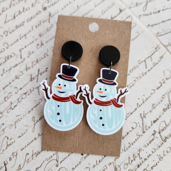 Let it Snowman Earrings for wholesale by Kolor Wonder Crafts