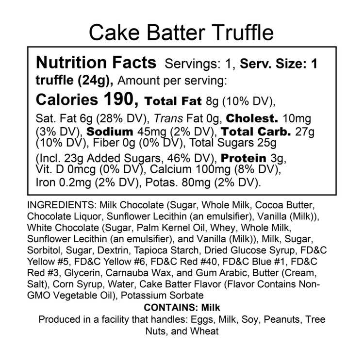 Maggie Lyon Chocolatiers - Wholesale Chocolate Covered Sweets - Cake Batter Truffles                 / 2.6lb. Case2