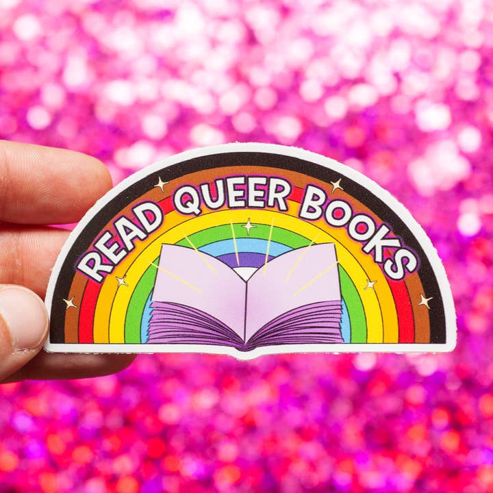 Read Queer Books LGBTQ+ sticker for wholesale by Crafty Queer Studio