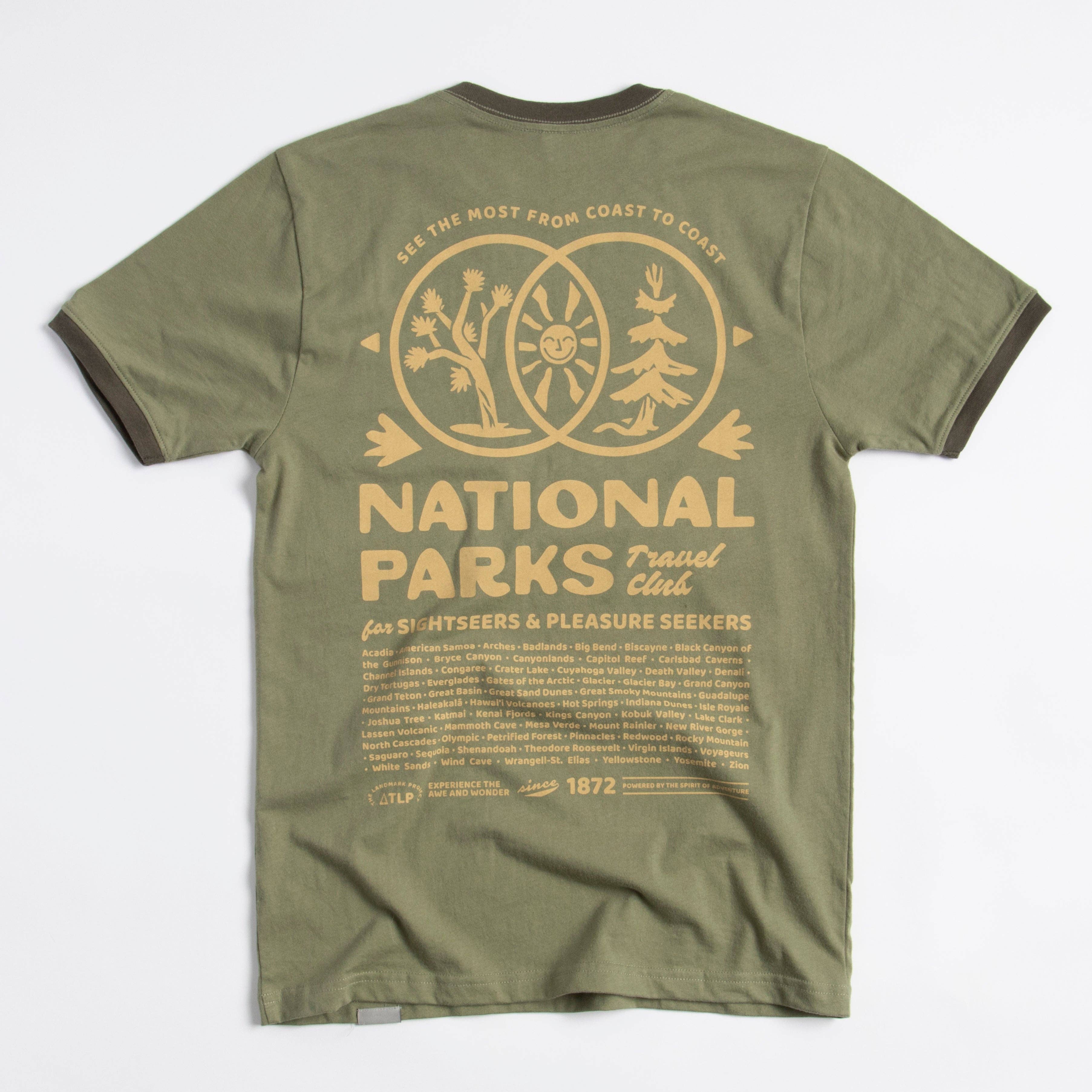The Landmark Project – wholesale Screen printed t-shirt – unisex – National Parks Coast-to-Coast Unisex Short Sleeve Ringer Tee w/ Pocket2