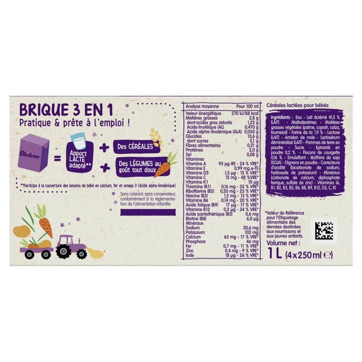 Amuse Bouche - Wholesale Baby Food - Cereales baby of the Evening from 6 months Taste green vegetables Blédiner BLEDINA1