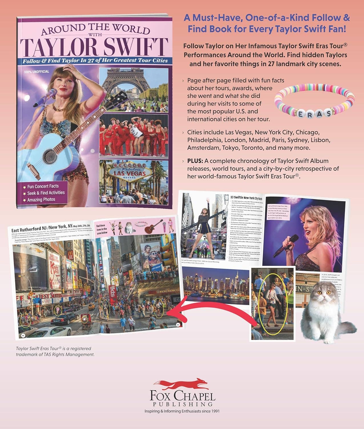 Fox Chapel Publishing - Wholesale Display Book - Around the World with Taylor Swift - Follow & Find Taylor!5