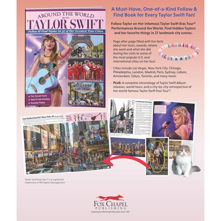 Fox Chapel Publishing - Wholesale Display Book - Around the World with Taylor Swift - Follow & Find Taylor!5