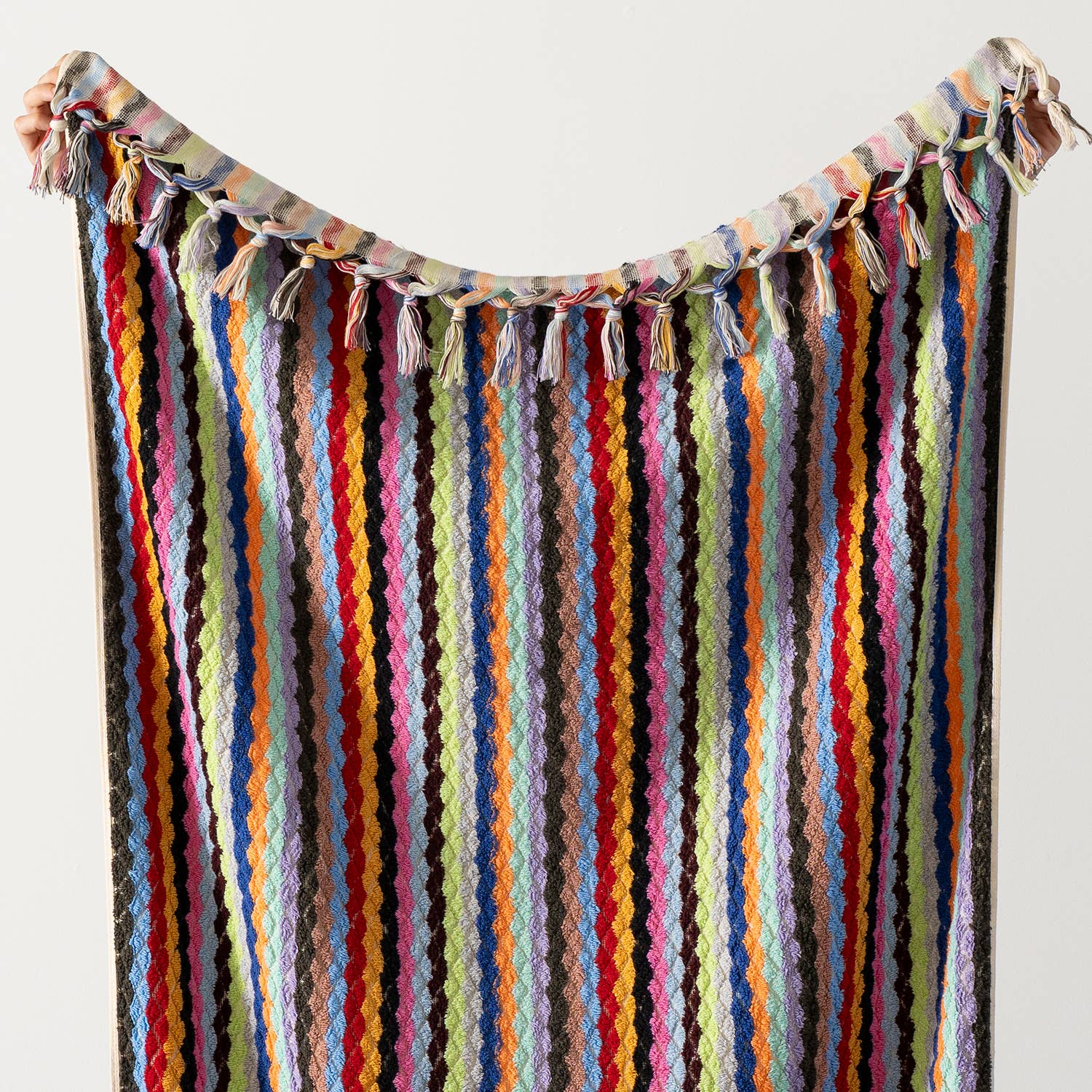 Kikoya - Vendita all'ingrosso Asciugamani da bagno - Asciugamani da bagno turchi a zigzag fatti a mano Pompom Decorazione rustica2