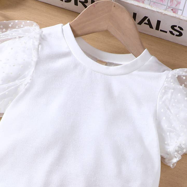 reste sig 18M-6Y Småbarnsflickor Set Puffärm Toppar & Volangkjolar Grossist Flickkläder V3824031300069 för wholesale på Faire3