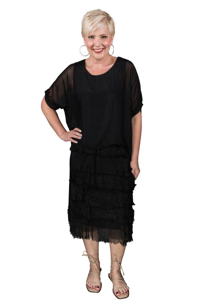 TINA Stephens Italy/Tees By Tina - Wholesale Dress - Women's - Gail Tiered Ruffle Dress (DQ206)4