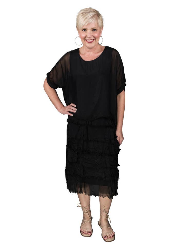 TINA Stephens Italy/Tees By Tina - Wholesale Dress – Women's - Gail Tiered Ruffle Dress (DQ206)4