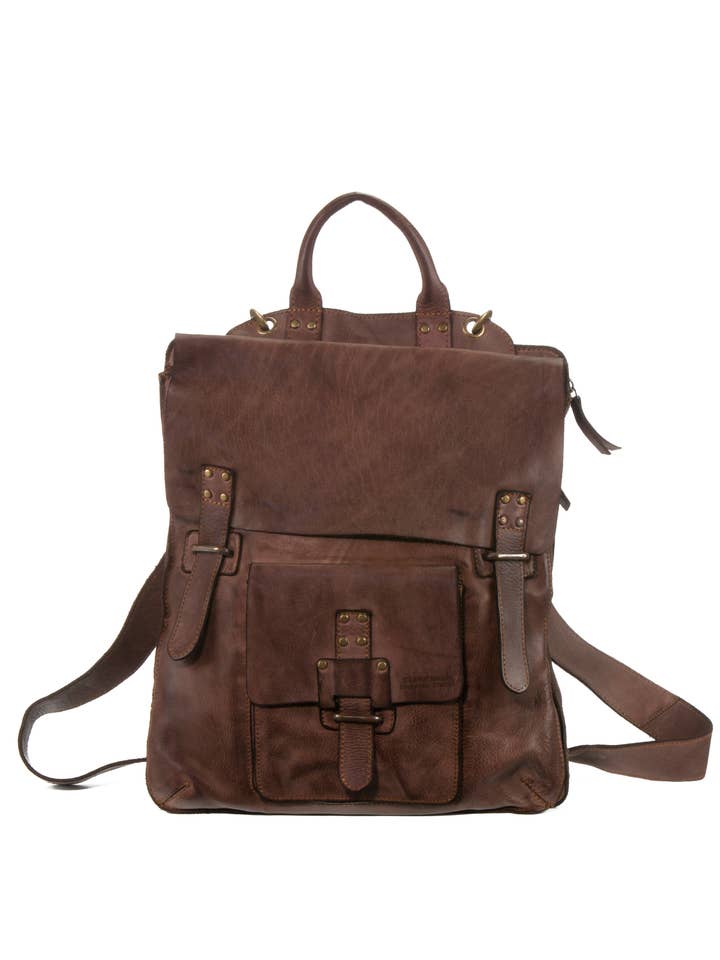 Stempel Unisex-Schultertasche aus Leder, die in einen Rucksack verwandelt für den Großhandel von Stamp