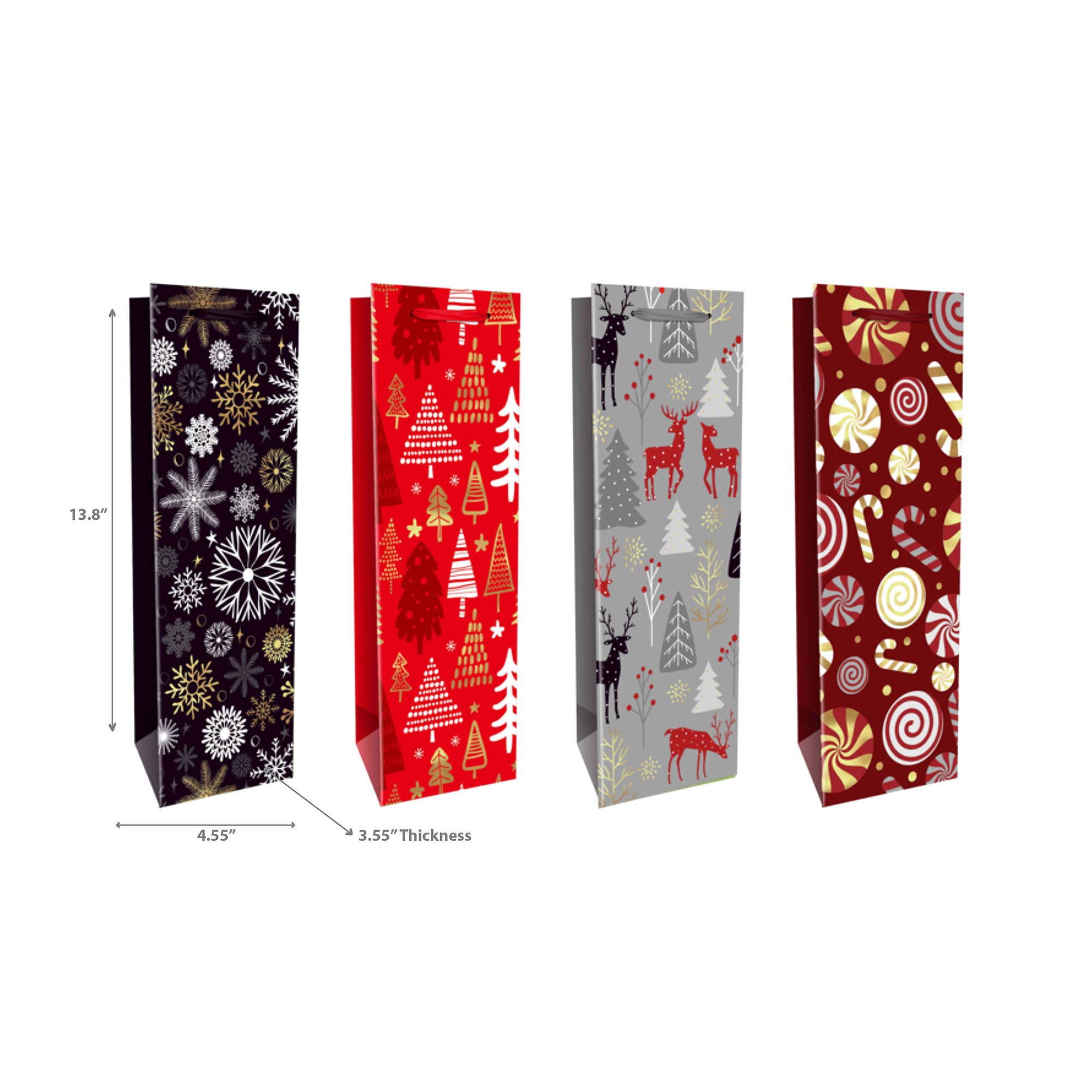 IH Casa Decor – wholesale Presentpåse för vin – JULVINPRESENTPÅSAR (MÖNSTER) (ASSORTERADE)2
