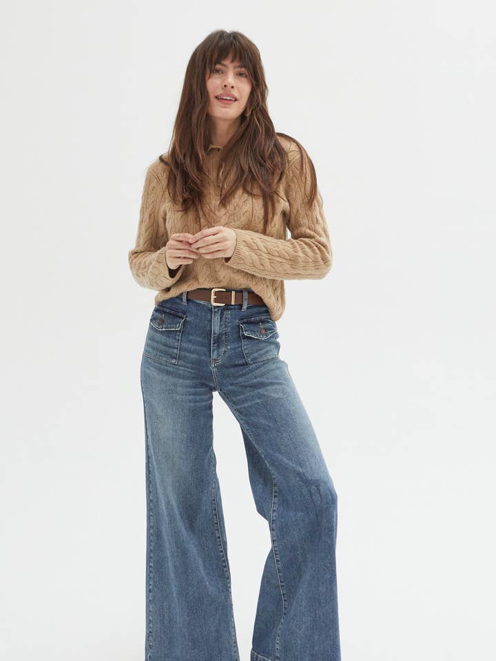 Campell High Rise Jean, Traditional Vintage Worn for wholesale on Faire