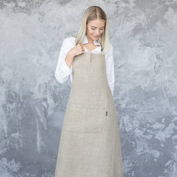 LinenMe - Wholesale Apron - Linen Apron Natural Rustic2